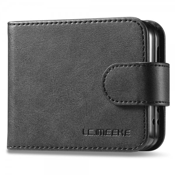 Lc.Imeeke Samsung Galaxy Z Flip 6/Flip 7 FE Etui med Kortlomme stativfunksjon Svart