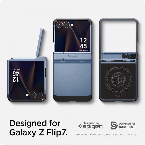 Spigen Samsung Galaxy Z Flip 7 Deksel Tough Armor Pro MagFit Sierra Blue