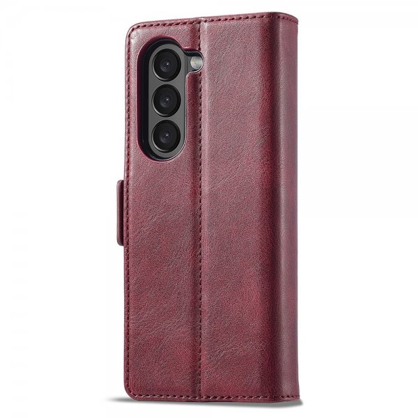 Lc.Imeeke Samsung Galaxy Z Fold 5 Etui med Kortlomme flipp Rød