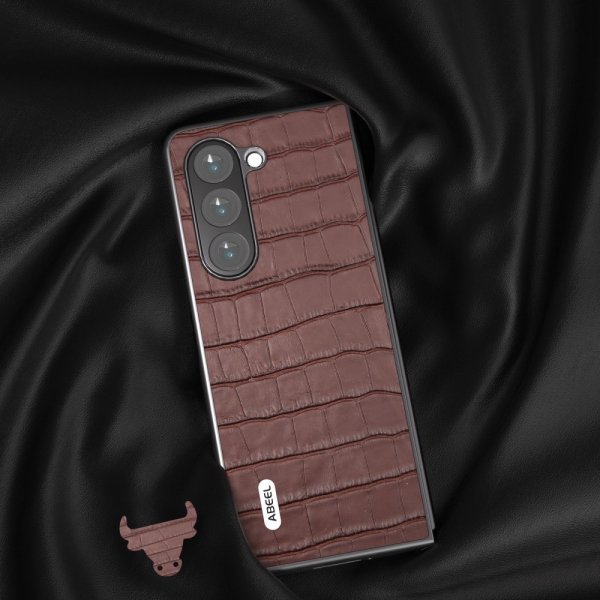 ABEEL Samsung Galaxy Z Fold 5 Deksel Krokodillemønster Brun