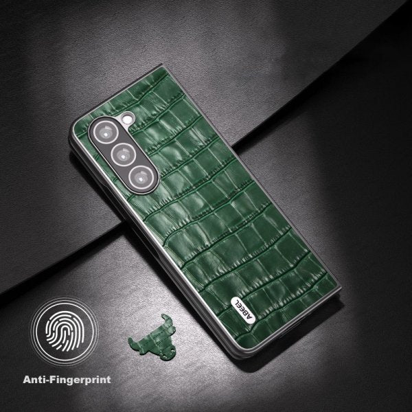 ABEEL Samsung Galaxy Z Fold 5 Deksel Krokodillemønster Grønn