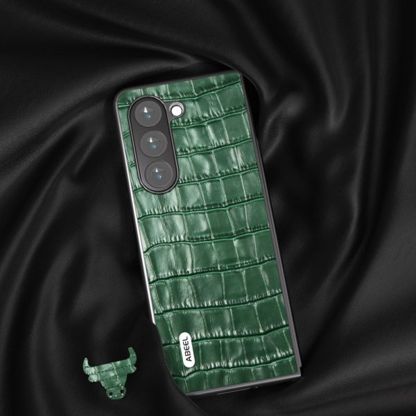 ABEEL Samsung Galaxy Z Fold 5 Deksel Krokodillemønster Grønn