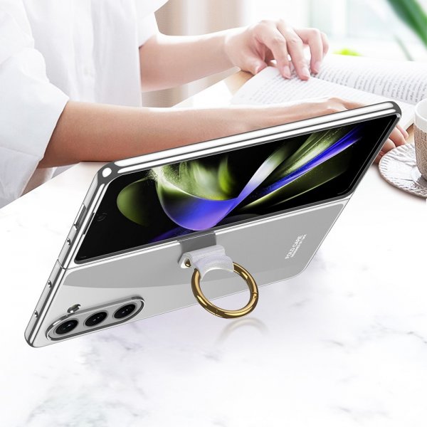 GKK Samsung Galaxy Z Fold 5 Deksel med Ringholder Sølv