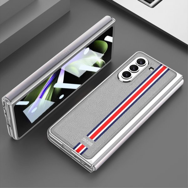 GKK Samsung Galaxy Z Fold 5 Deksel Stripe Hvit