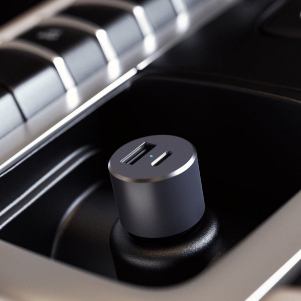 Satechi Mobillader til bil med PD 1xUSB-C och 1xUSB-A Rymdgrå