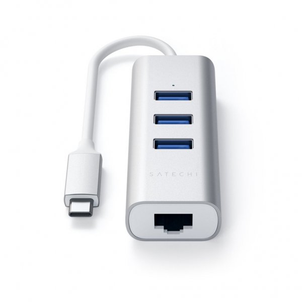 Satechi Type-C 2-in-1 USB Hub Ethernet Sølv