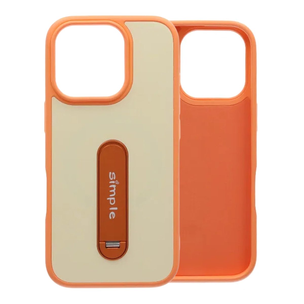 iPhone 16 Pro Deksel med sammenleggbart stativ Oransje