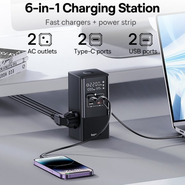 Baseus Lader PowerCombo Tower Power Strip 100W
