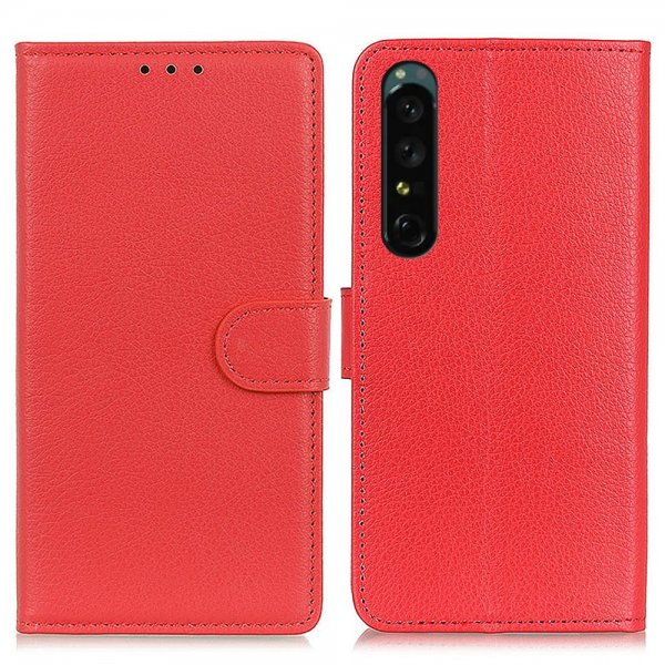 Sony Xperia 1 V Etui Litchi Rød