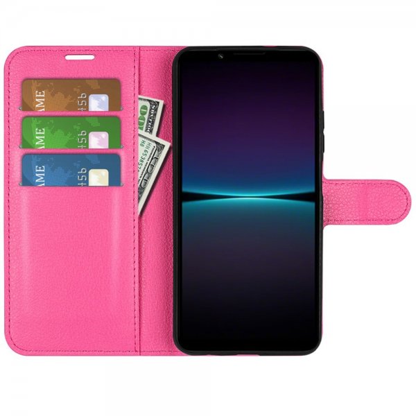 Sony Xperia 1 VI Etui Litchi Magenta