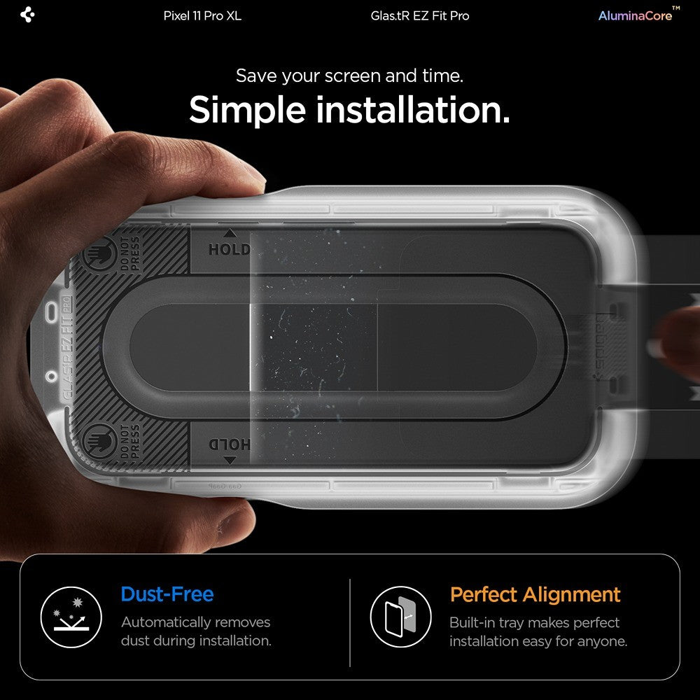 Spigen Google Pixel 11 Pro XL Skärmskydd GLAS.tR EZ Fit Pro 2-pack
