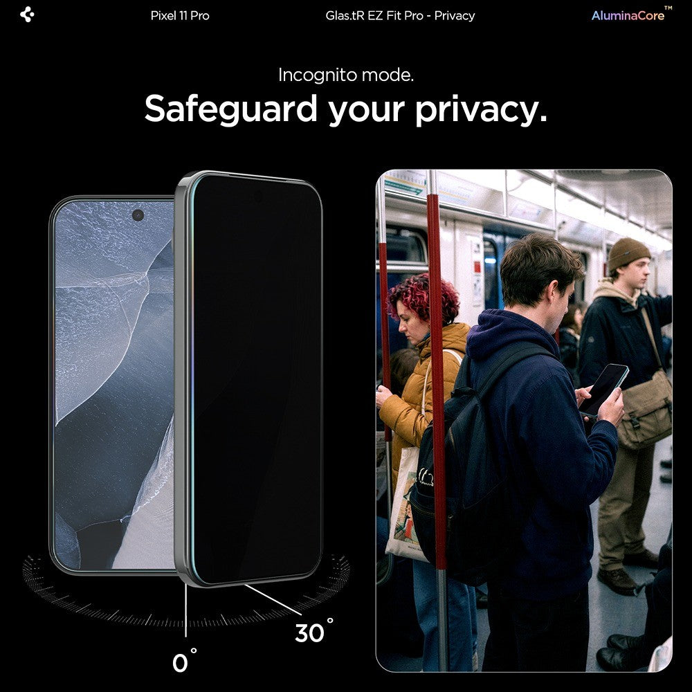 Spigen Google Pixel 9 Pro/10 Pro/11 Pro Skärmskydd GLAS.tR EZ Fit Pro Privacy 2-pack