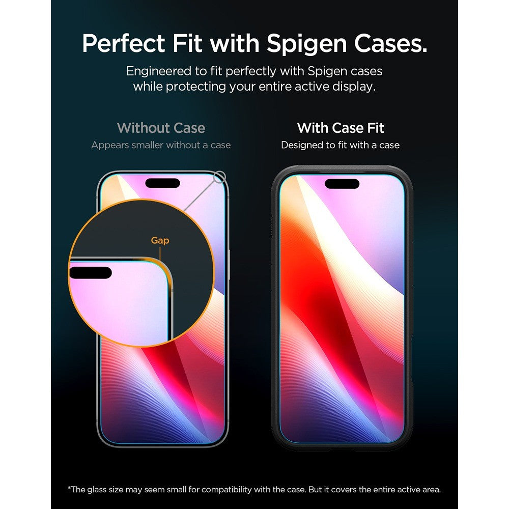 Spigen iPhone 16 Pro/17/17 Pro/18 Pro Skjermbeskytter Glas.tR EZ Fit Pro 2-pakning