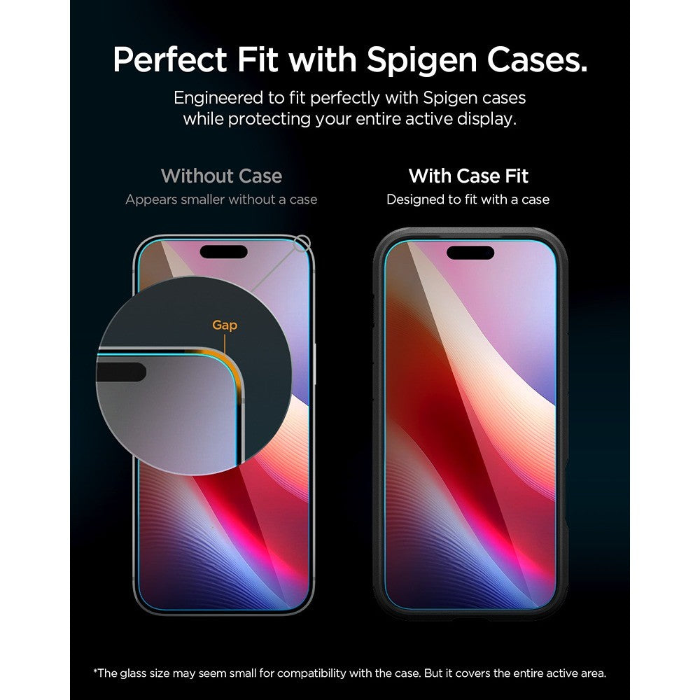 Spigen iPhone 16 Pro Max/17 Pro Max/18 Pro Max Skjermbeskytter Glas.tR EZ Fit Pro 2-pakning