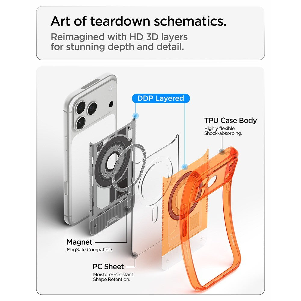 Spigen iPhone 17 Pro/iPhone 18 Pro Deksel Classic C1 MagFit mandarin