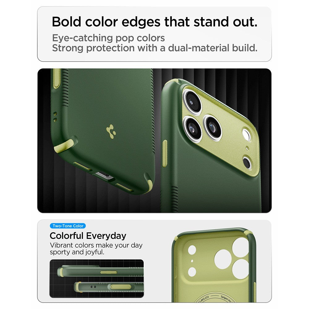 Spigen iPhone 17 Pro/iPhone 18 Pro Deksel Nano Pop Hybrid MagFit Avo Green