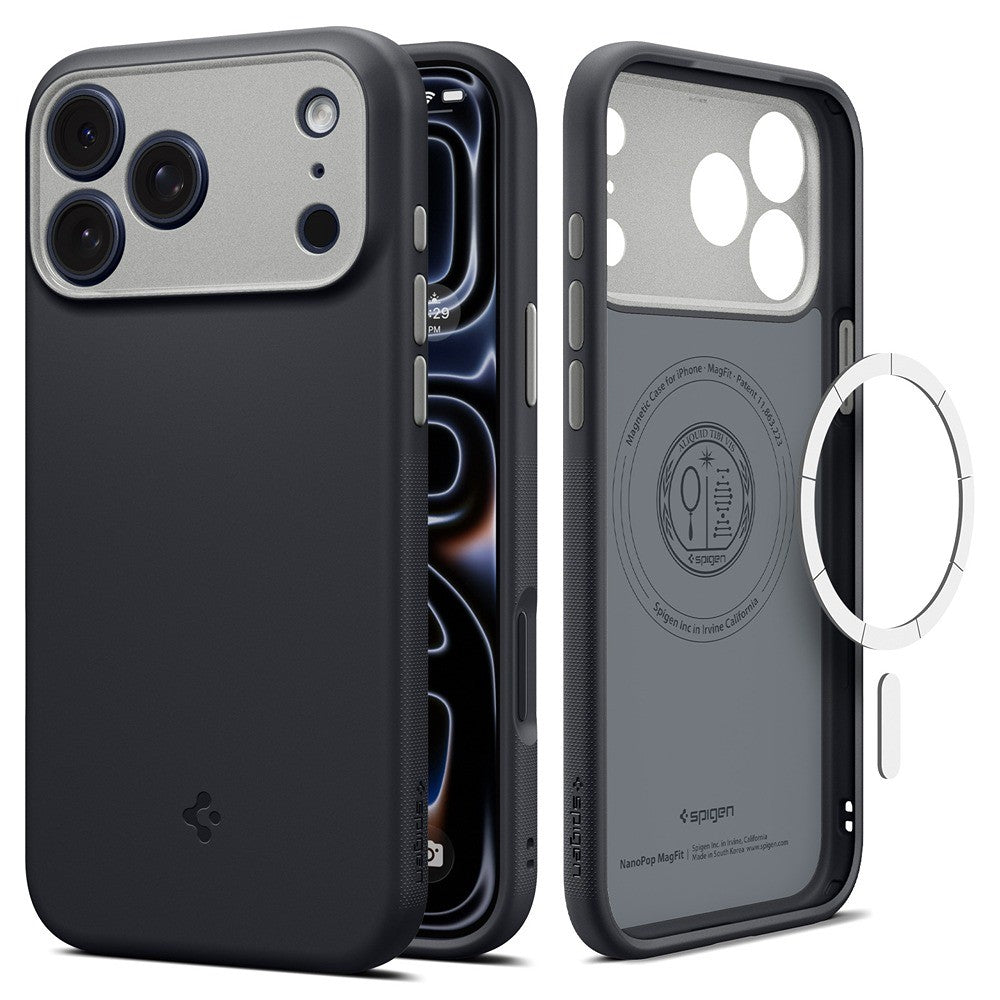 Spigen iPhone 17 Pro/iPhone 18 Pro Deksel Nano Pop MagFit Black Sesame