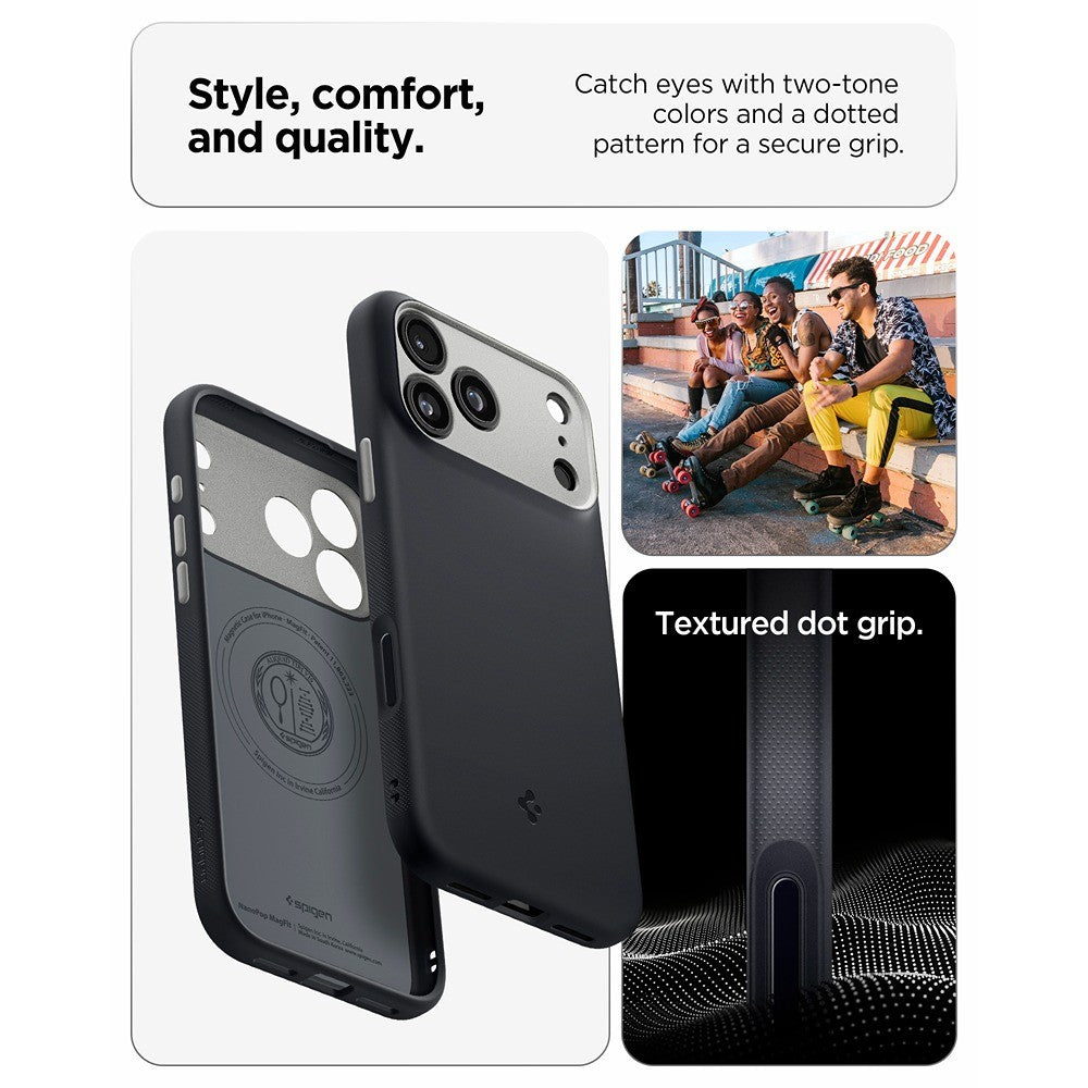 Spigen iPhone 17 Pro/iPhone 18 Pro Deksel Nano Pop MagFit Black Sesame