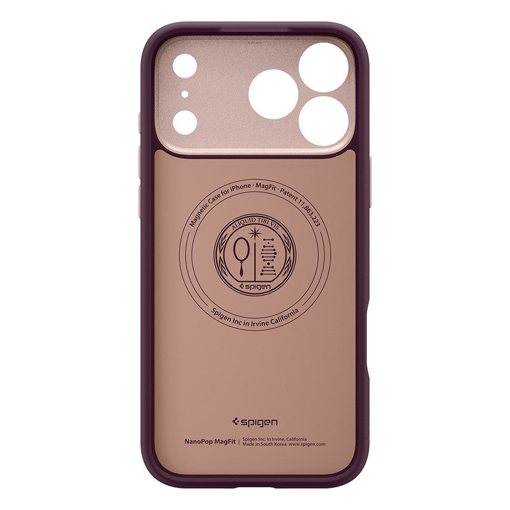 Spigen iPhone 17 Pro/iPhone 18 Pro Deksel Nano Pop MagFit Burgundy Bean