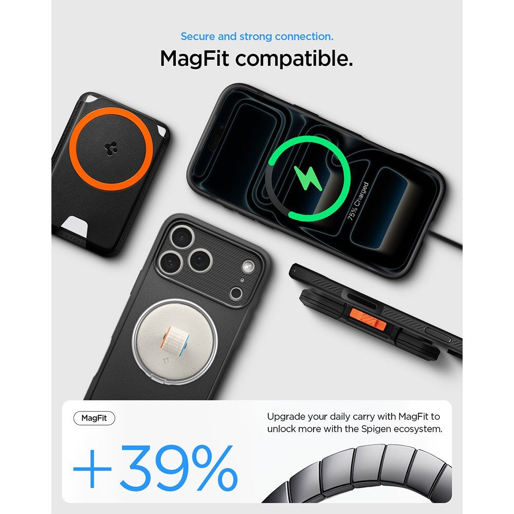 Spigen iPhone 17 Pro/iPhone 18 Pro Deksel Rugged Armor MagFit Matte Black
