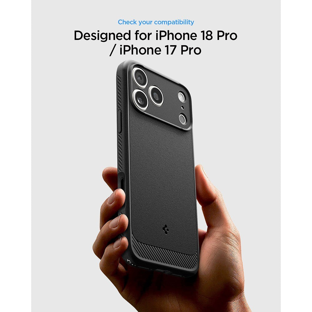 Spigen iPhone 17 Pro/iPhone 18 Pro Deksel Rugged Armor MagFit Matte Black