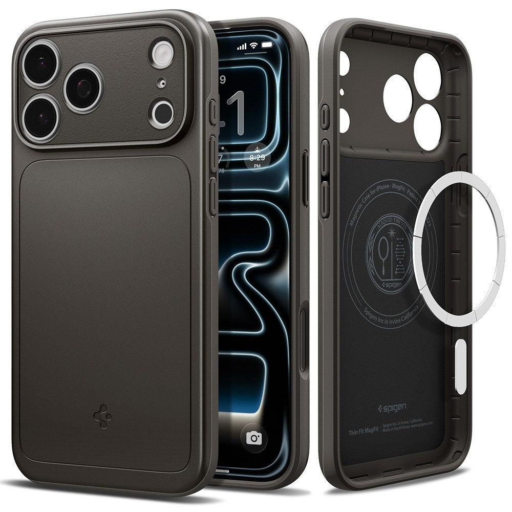 Spigen iPhone 17 Pro/iPhone 18 Pro Deksel Thin Fit MagFit Gunmetal