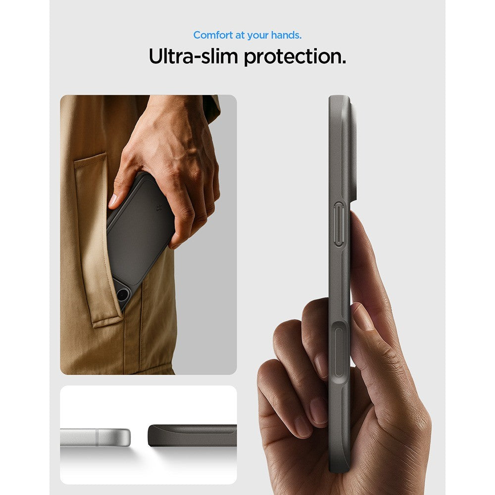 Spigen iPhone 17 Pro/iPhone 18 Pro Deksel Thin Fit MagFit Gunmetal
