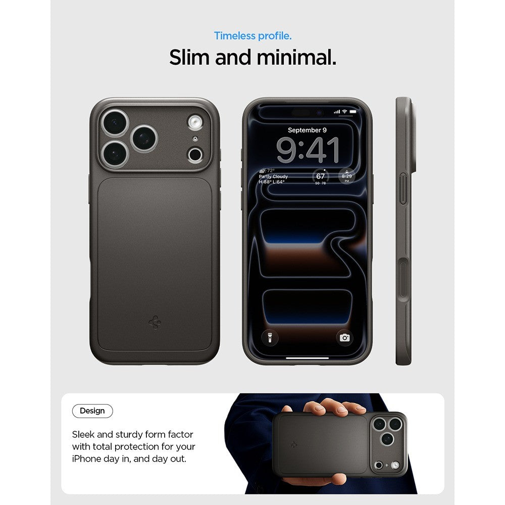 Spigen iPhone 17 Pro/iPhone 18 Pro Deksel Thin Fit MagFit Gunmetal