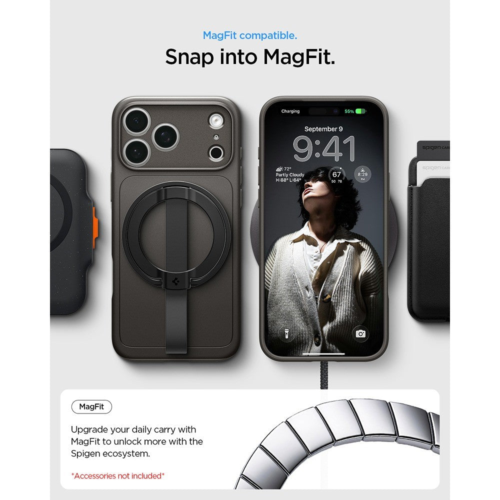 Spigen iPhone 17 Pro/iPhone 18 Pro Deksel Thin Fit MagFit Gunmetal