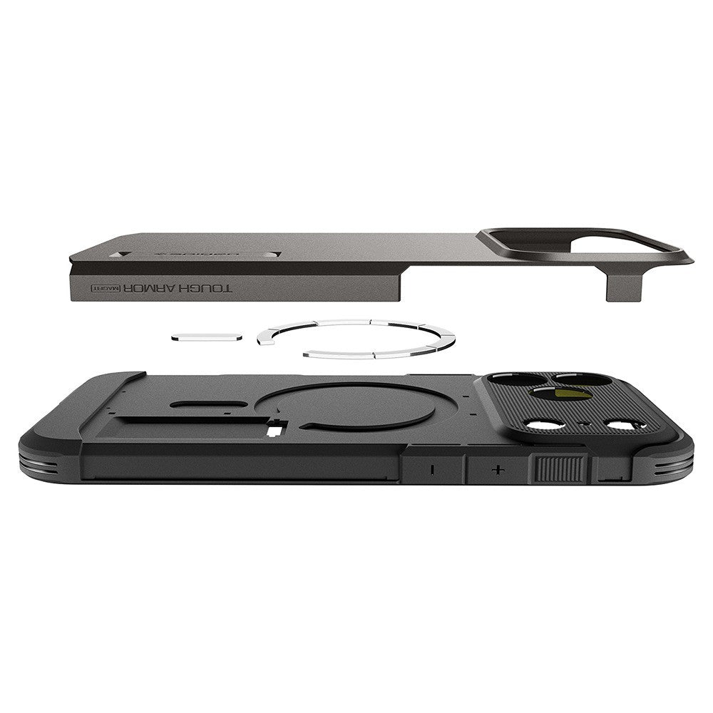 Spigen iPhone 17 Pro/iPhone 18 Pro Deksel Tough Armor T MagFit Gunmetal