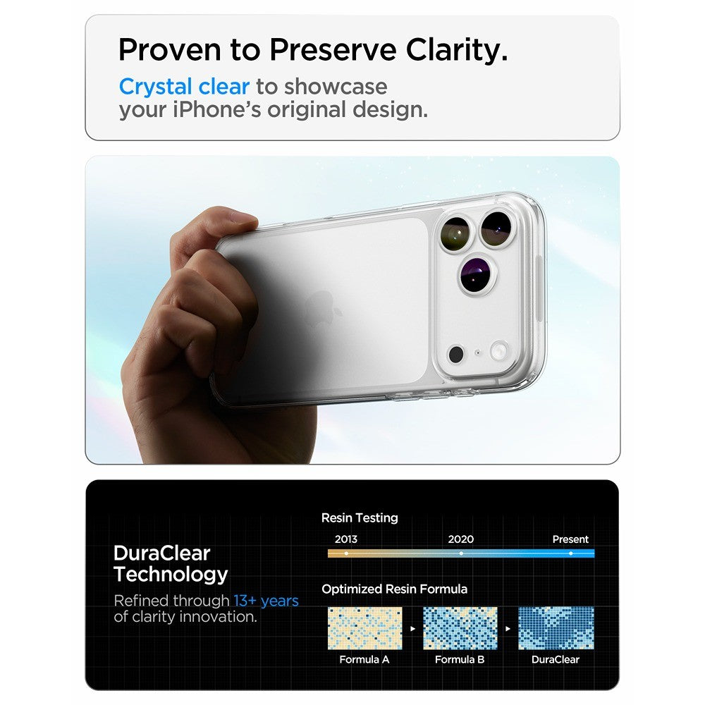 Spigen iPhone 17 Pro/iPhone 18 Pro Deksel Ultra Hybrid Crystal Clear