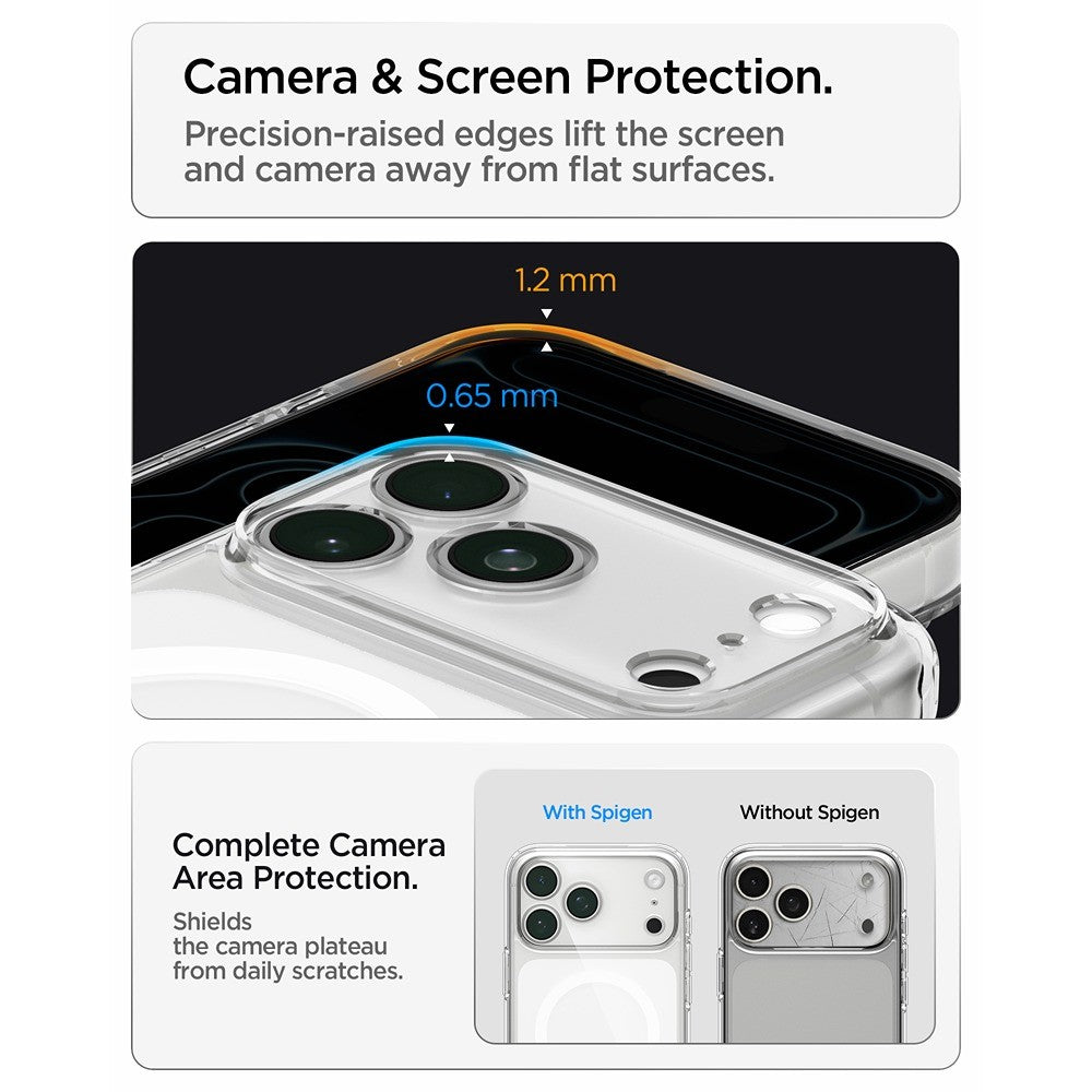 Spigen iPhone 17 Pro/iPhone 18 Pro Deksel Ultra Hybrid MagFit Clear White