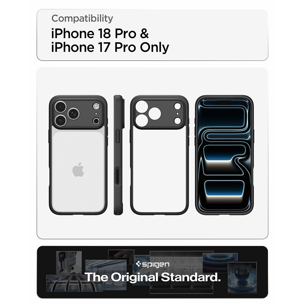 Spigen iPhone 17 Pro/iPhone 18 Pro Deksel Ultra Hybrid Matte Black