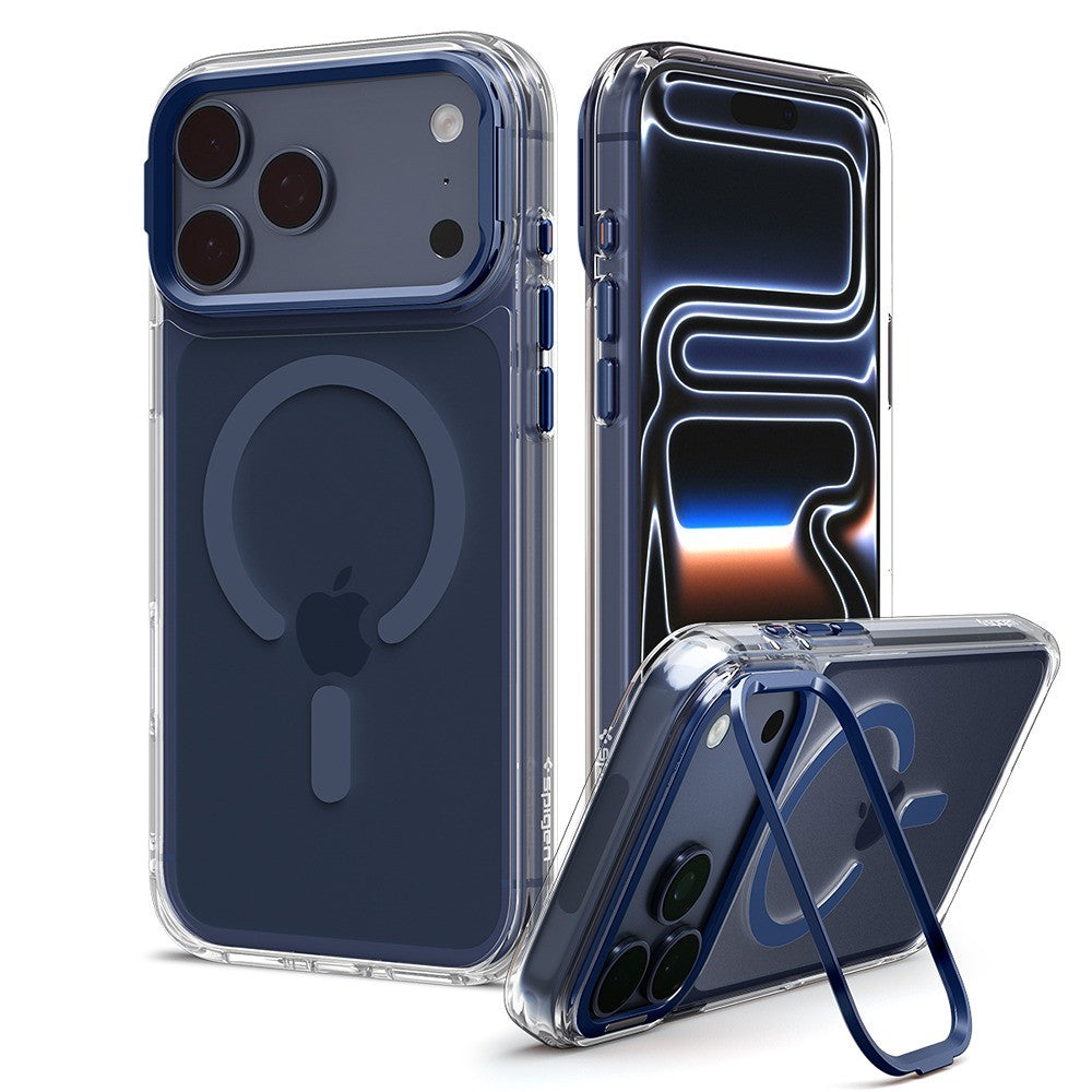 Spigen iPhone 17 Pro/iPhone 18 Pro Deksel Ultra Hybrid Optik S MagFit Clear Deep Blue