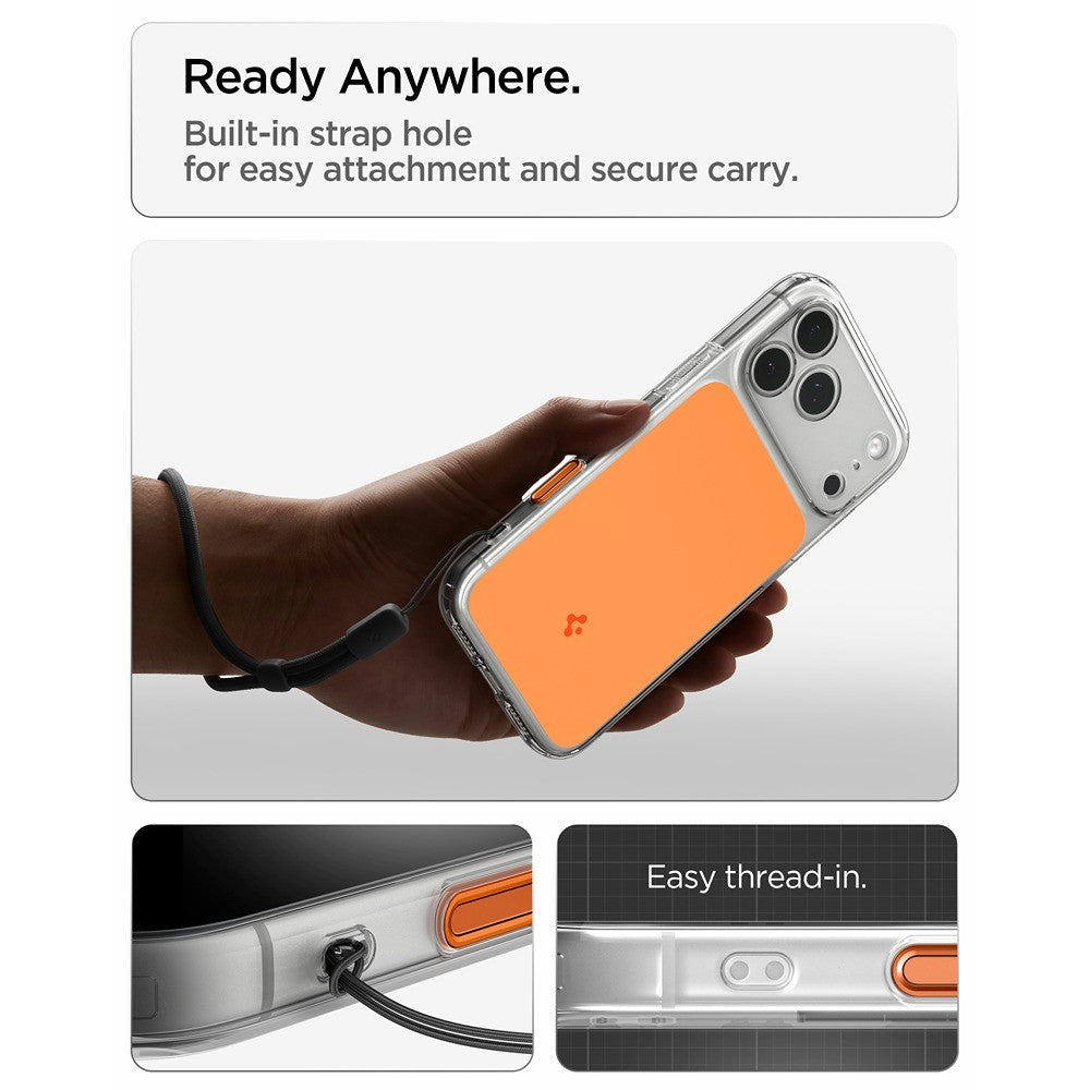 Spigen iPhone 17 Pro/iPhone 18 Pro Deksel Ultra Hybrid T MagFit Glossy Oransje