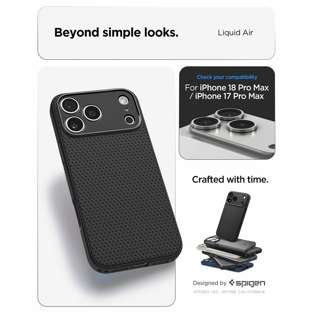 Spigen iPhone 17 Pro Max/iPhone 18 Pro Max Deksel Liquid Air Matte Black