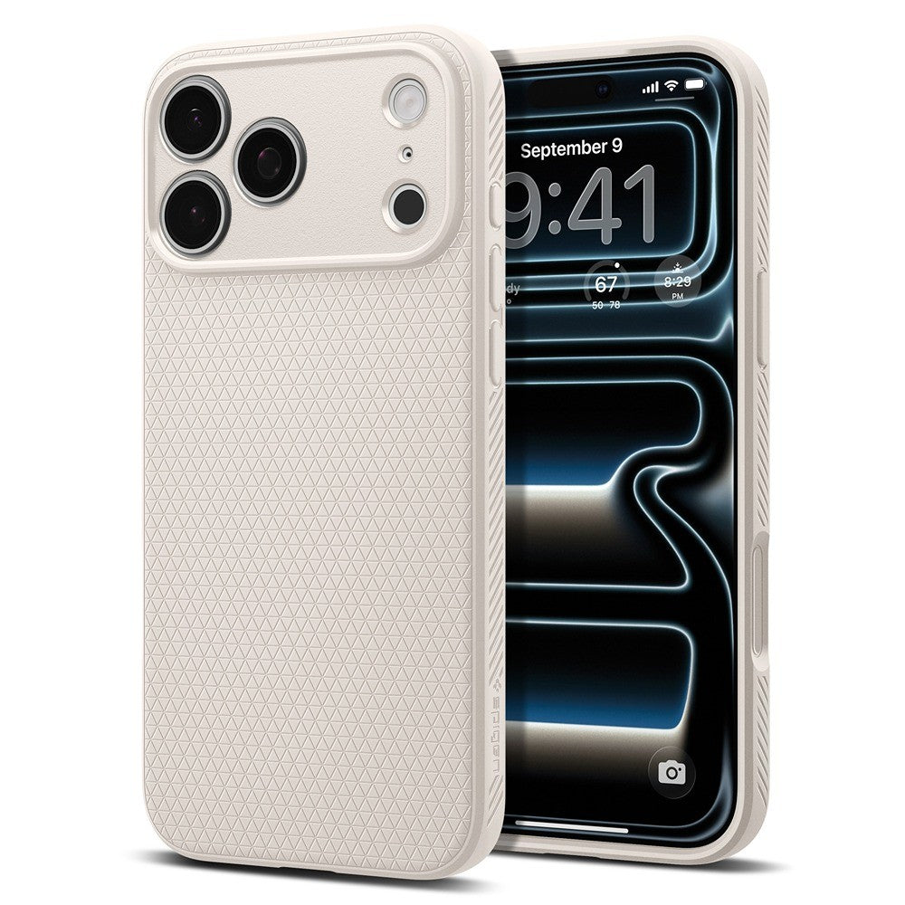 Spigen iPhone 17 Pro Max/iPhone 18 Pro Max Deksel Liquid Air Natural Titan