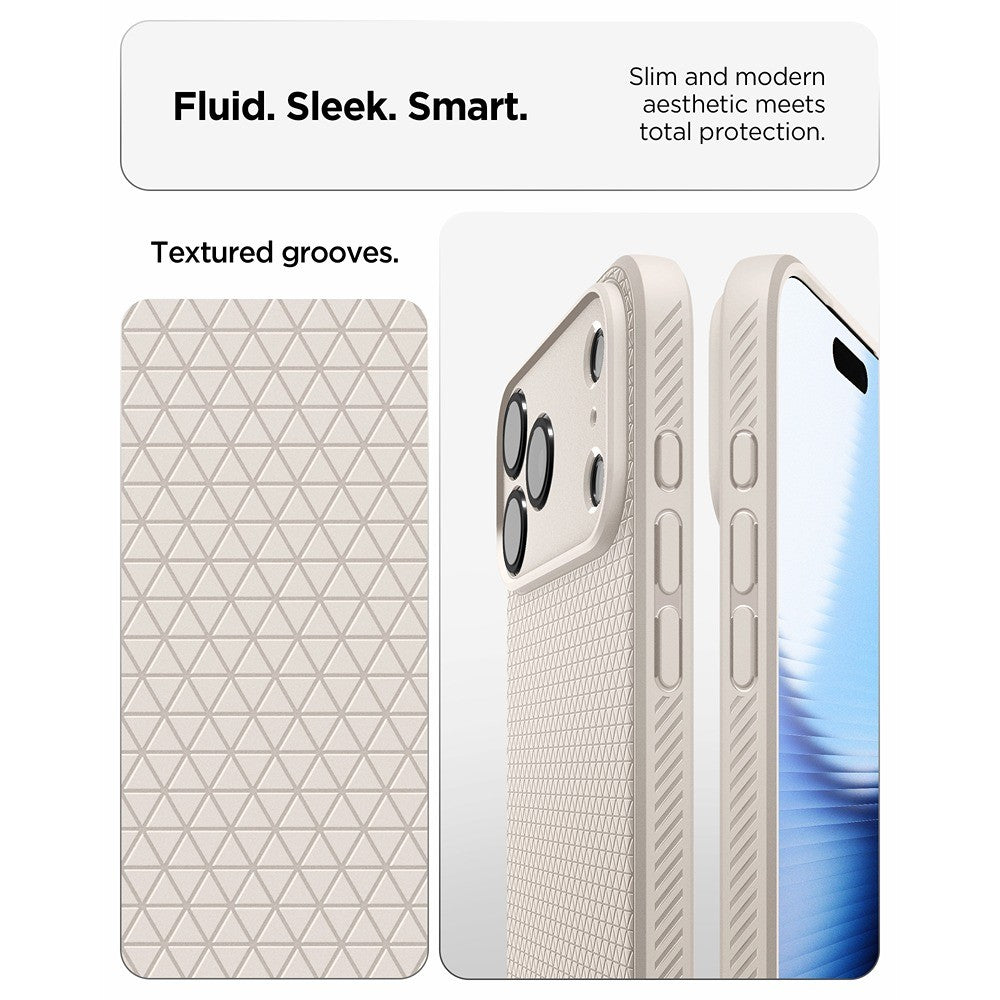 Spigen iPhone 17 Pro Max/iPhone 18 Pro Max Deksel Liquid Air Natural Titan