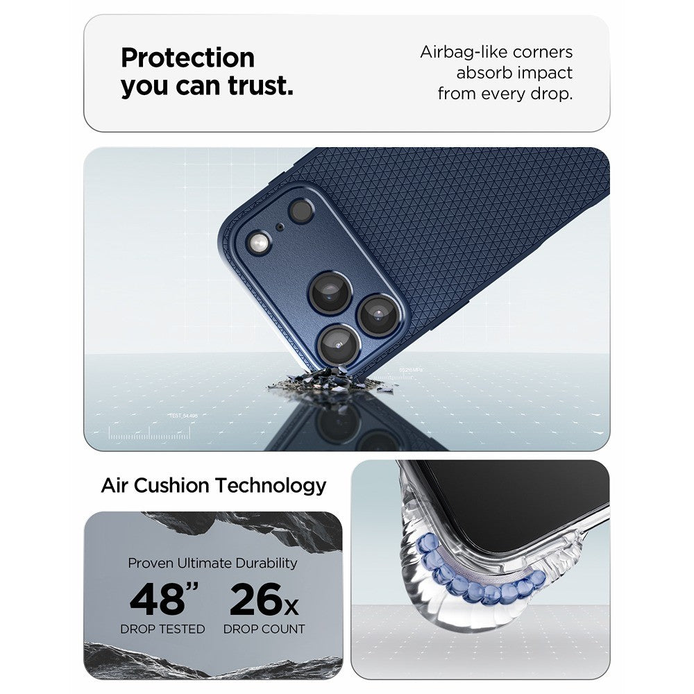 Spigen iPhone 17 Pro Max/iPhone 18 Pro Max Deksel Liquid Air Navy Blue