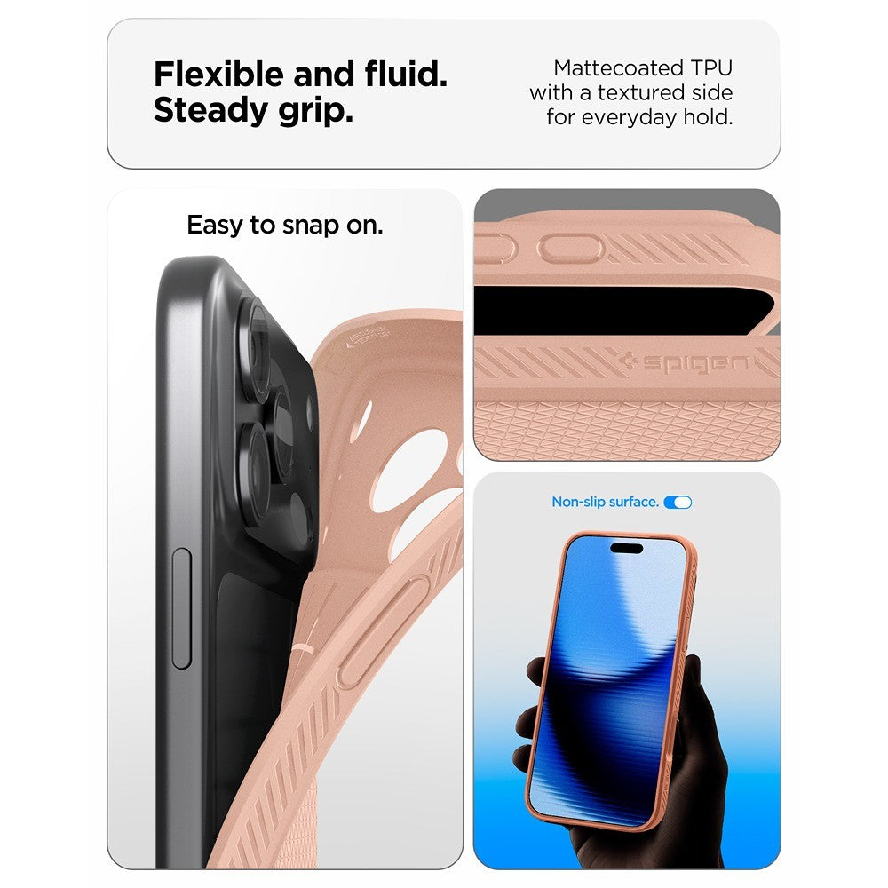 Spigen iPhone 17 Pro Max/iPhone 18 Pro Max Deksel Liquid Air Rose Titan