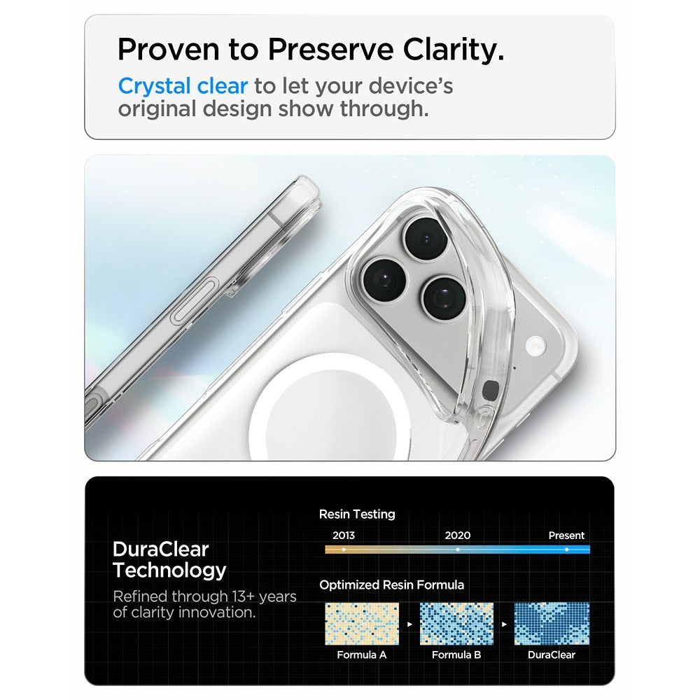 Spigen iPhone 17 Pro Max/iPhone 18 Pro Max Deksel Liquid Crystal MagFit Clear White