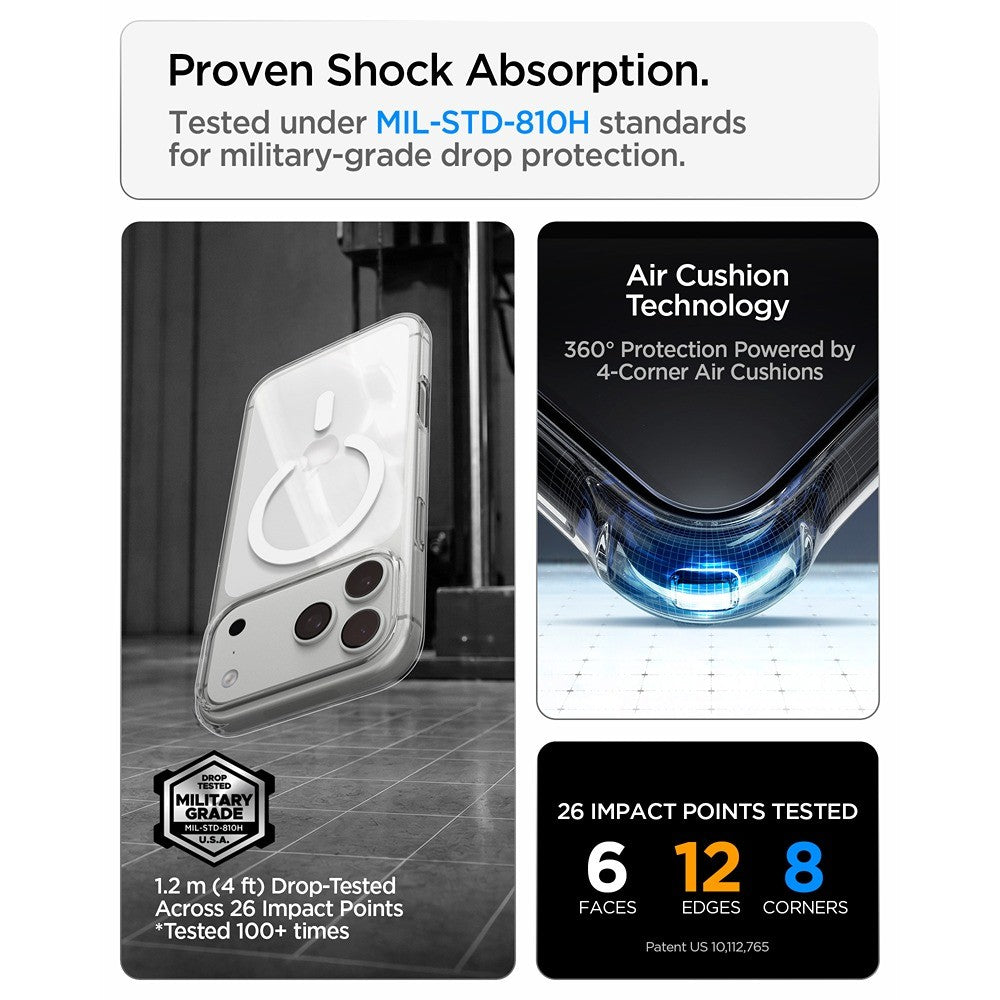 Spigen iPhone 17 Pro Max/iPhone 18 Pro Max Deksel Liquid Crystal MagFit Clear White