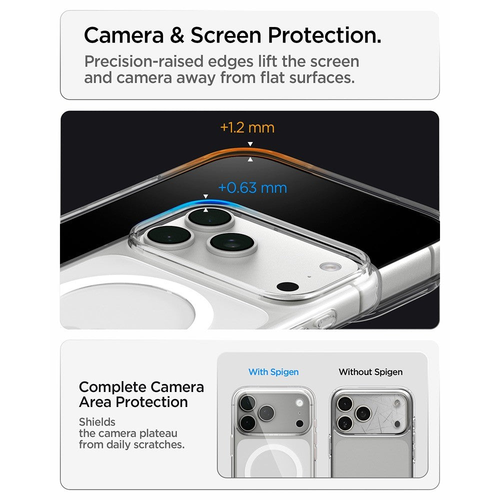 Spigen iPhone 17 Pro Max/iPhone 18 Pro Max Deksel Liquid Crystal MagFit Clear White
