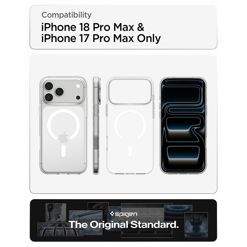 Spigen iPhone 17 Pro Max/iPhone 18 Pro Max Deksel Liquid Crystal MagFit Clear White