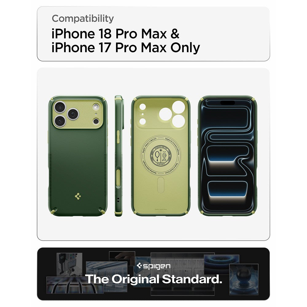Spigen iPhone 17 Pro Max/iPhone 18 Pro Max Deksel Nano Pop Hybrid MagFit Avo Green