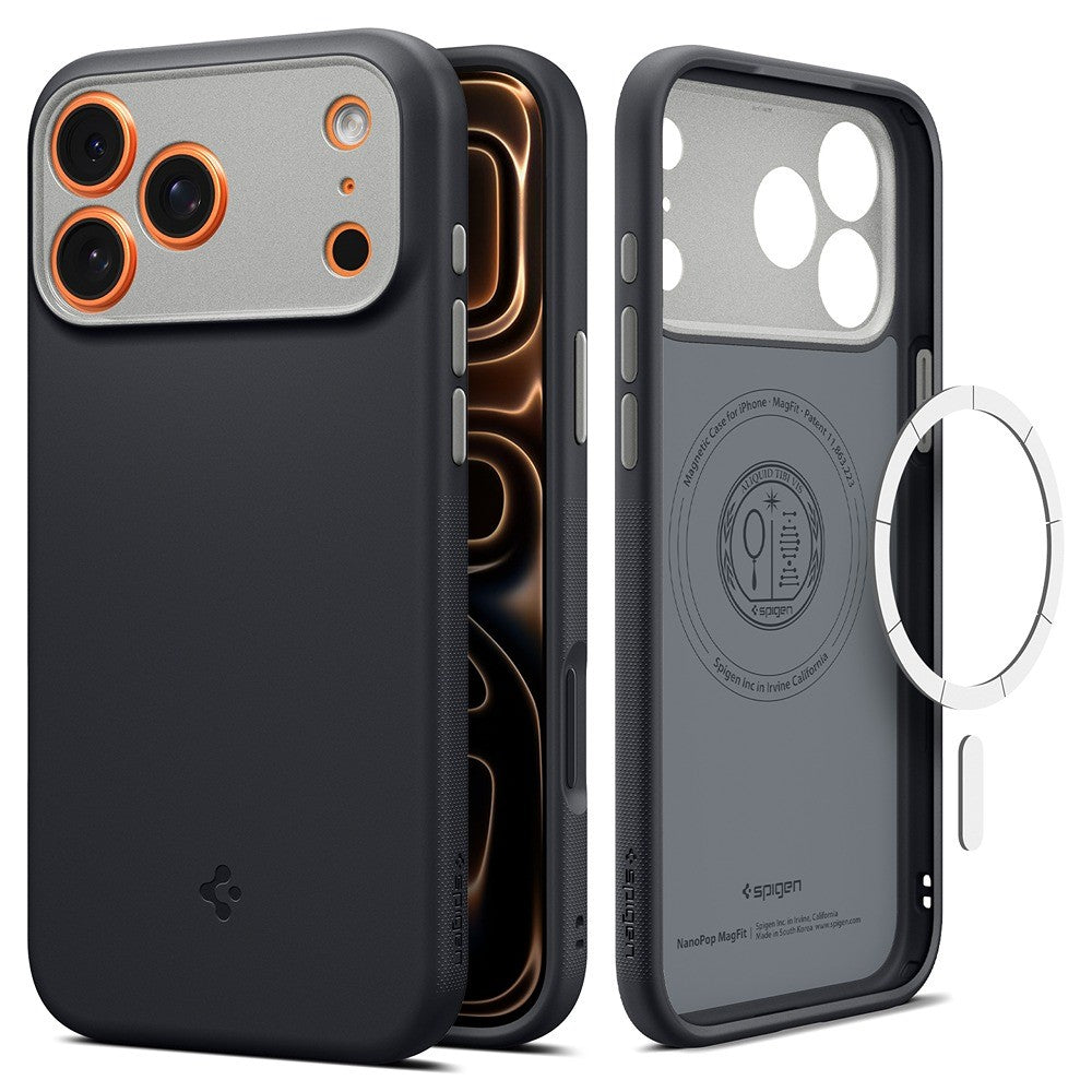 Spigen iPhone 17 Pro Max/iPhone 18 Pro Max Deksel Nano Pop MagFit Black Sesame