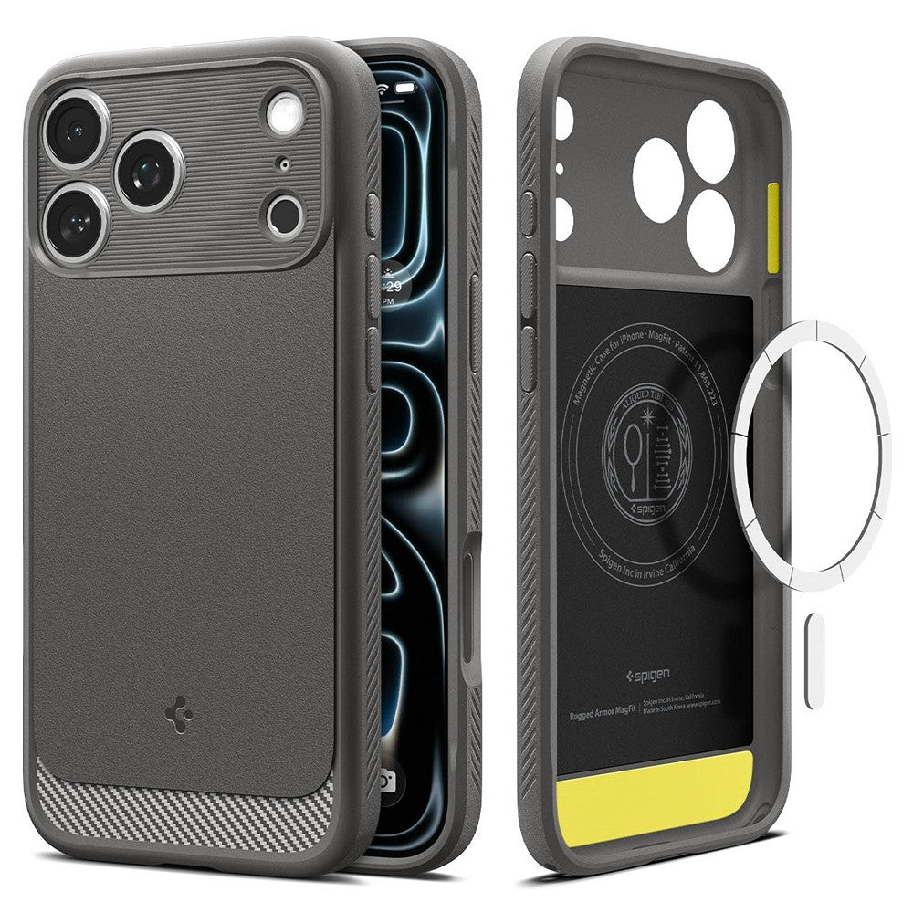 Spigen iPhone 17 Pro Max/iPhone 18 Pro Max Deksel Rugged Armor MagFit Grå