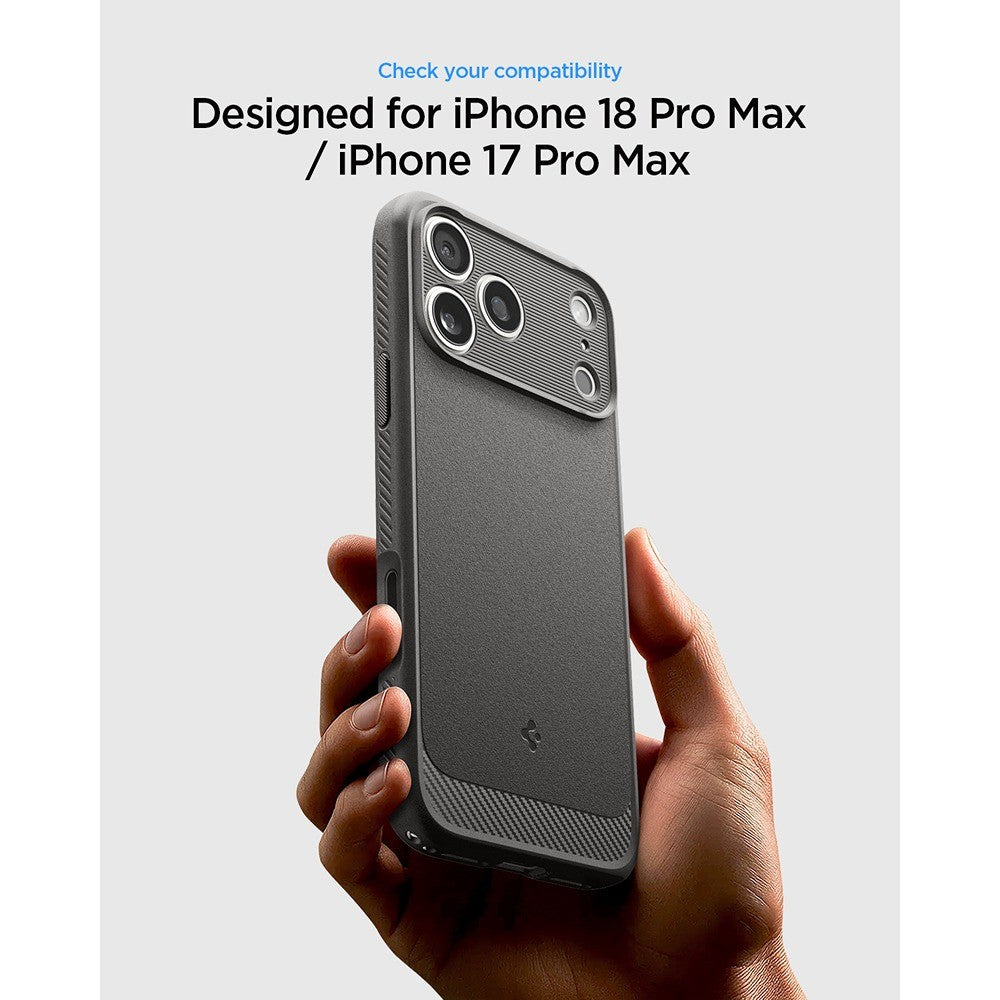 Spigen iPhone 17 Pro Max/iPhone 18 Pro Max Deksel Rugged Armor MagFit Grå