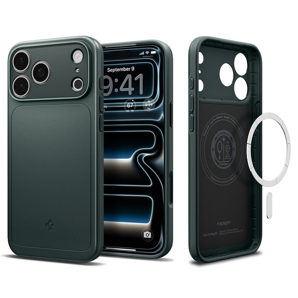 Spigen iPhone 17 Pro Max/iPhone 18 Pro Max Deksel Thin Fit MagFit Abyss Green