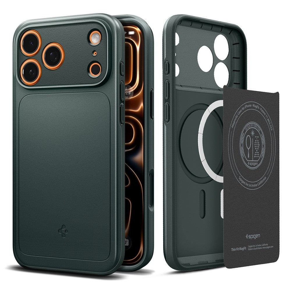 Spigen iPhone 17 Pro Max/iPhone 18 Pro Max Deksel Thin Fit MagFit Abyss Green